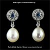 Pearl Earrings with Diamonds